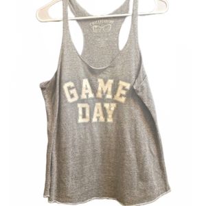 🔖3/$24 "Game Day"  Grey & White Tank in M